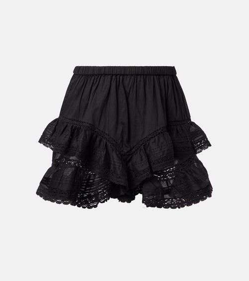 Geana ruffled cotton shorts