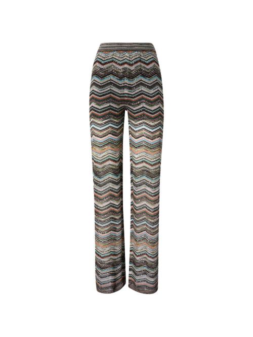 Chevron Zigzag Knit Trousers — Multicolor