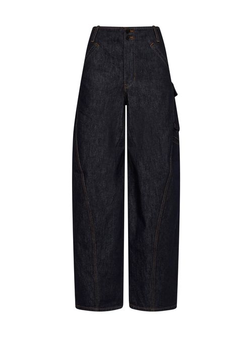 Indigo Denim Cargo Pants — Blue