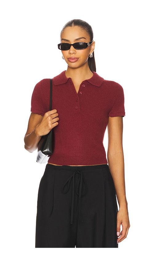 SIMKHAI Twila Polo Top in Cranberry.  XS also in L