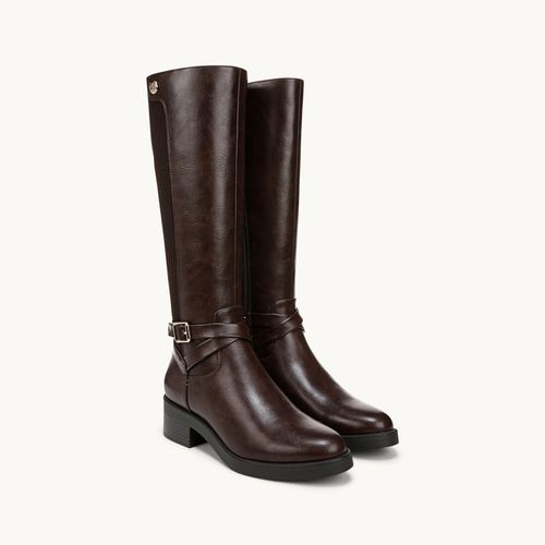 Stride Brittany Knee High Boot Dark Brown Faux Leather