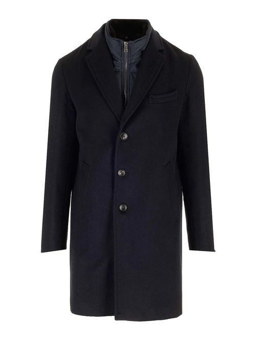 Ingle-Breasted Wool And Cashmere Coat