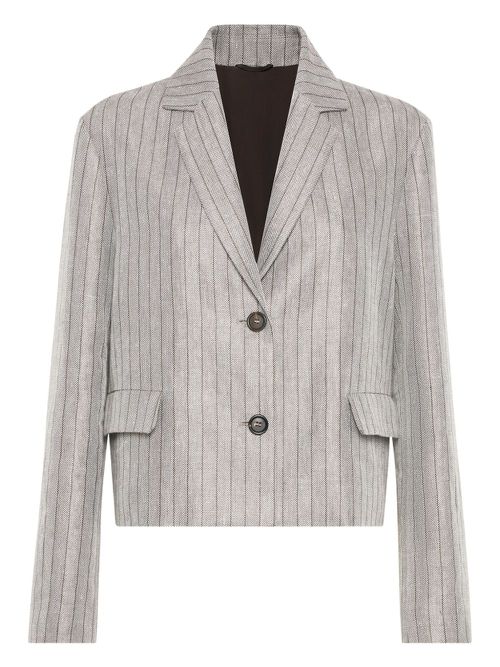 Brunello Cucinelli striped blazer - Grey