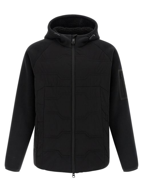 Hybrid Quilted Fleece Jacket — Black