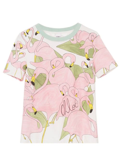 Chloé Flamingo Logo Cotton T-Shirt