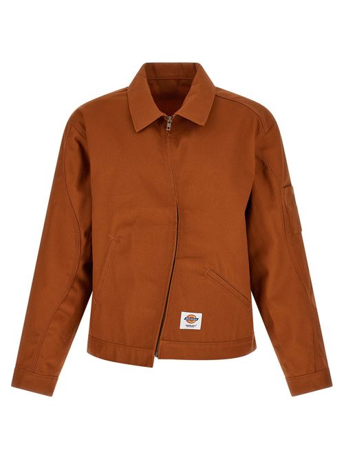 Cotton-Twill Shell Jacket — Brown