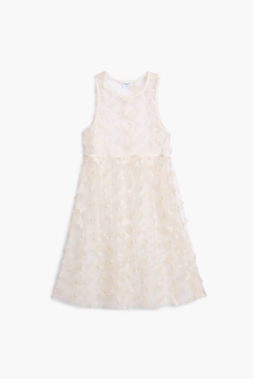 Dress with butterfly appliqué