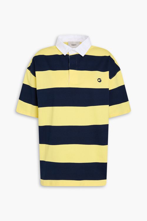 Striped cotton-jersey polo shirt - Yellow - XS