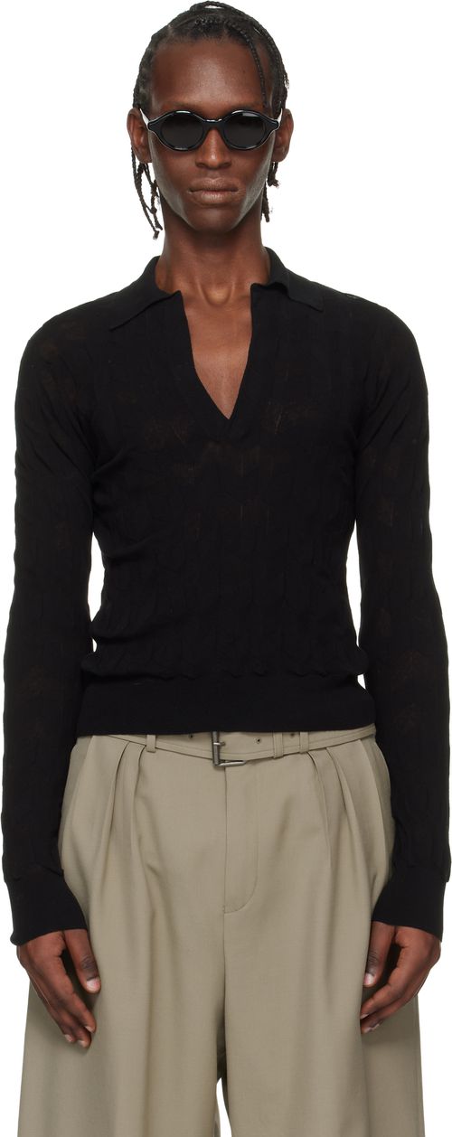Black Knit Polo