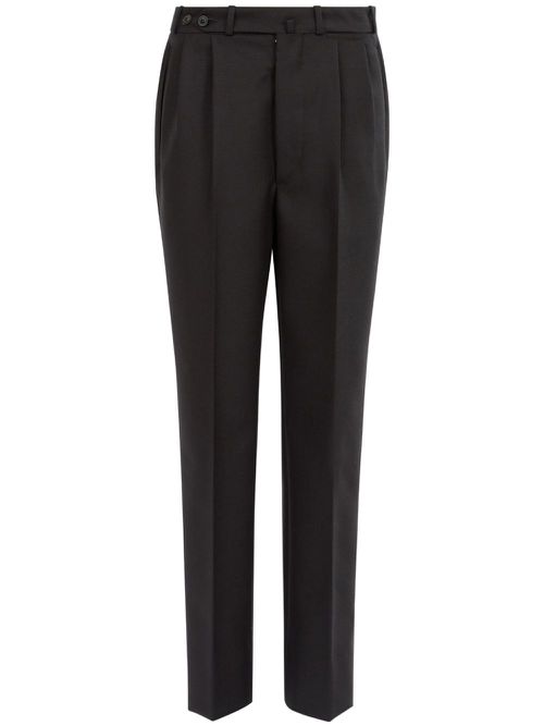 Straight-leg wool trousers - Black