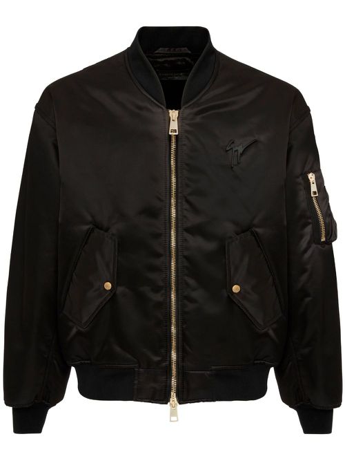 Logo-embroidered lightweight bomber jacket - Black