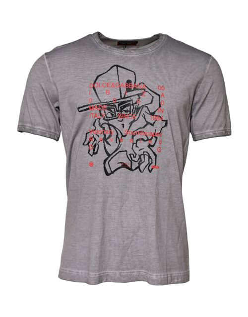 Graphic-Print Cotton T-Shirt — Gray