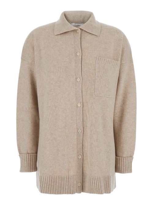 Cashmere Cardigan — Beige