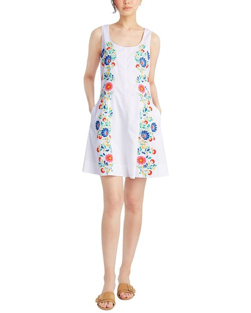 Primrose Mini Dress With Floral Embro