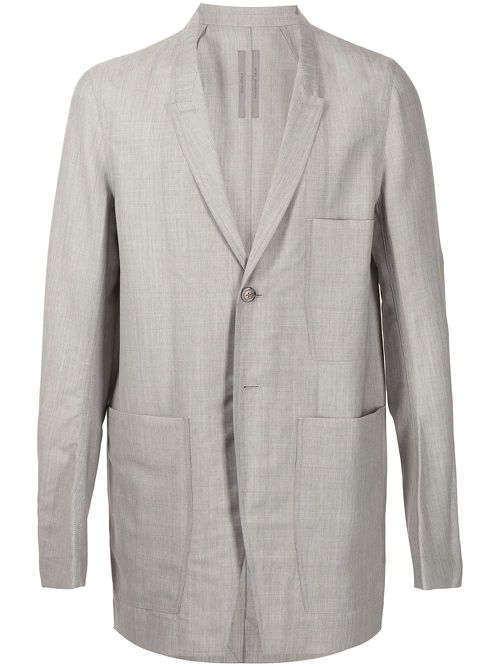 Single-breasted wool blazer - Grey