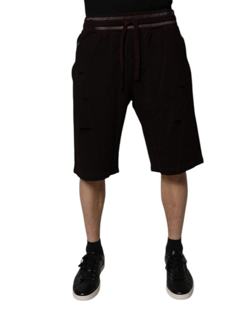 Cotton Logo Bermuda Shorts — Black