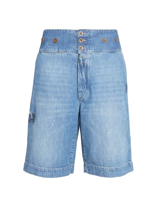 Women's Denim Bermuda Shorts - Medium Blue Vintage