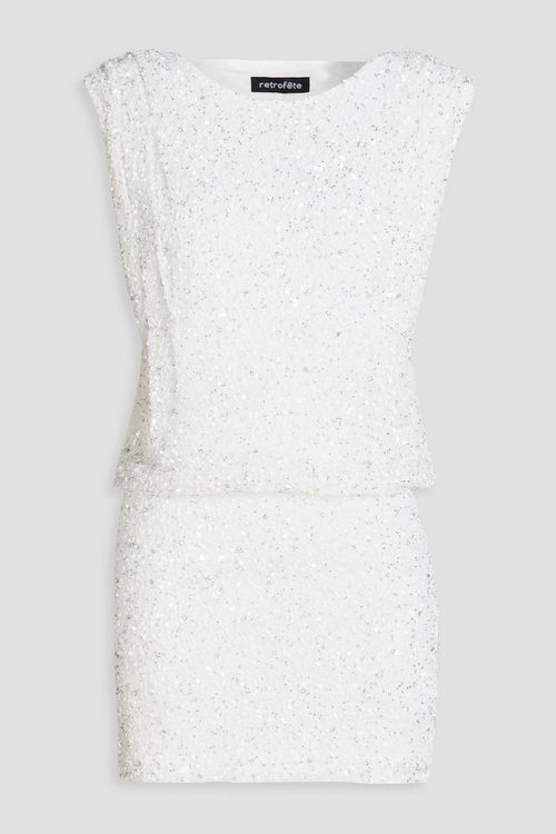 Embellished tulle mini dress - White - M