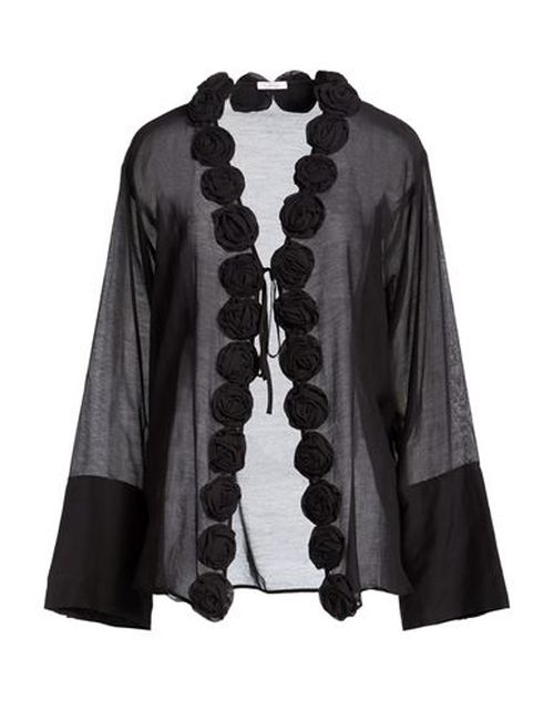 Oséree Woman Shirt Black Size M Cotton, Silk