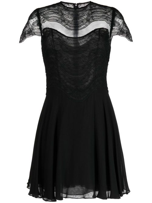 Mangano silk georgette minidress - Black
