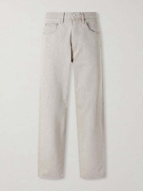 Wide-Leg Twist Brown Cotton Jeans