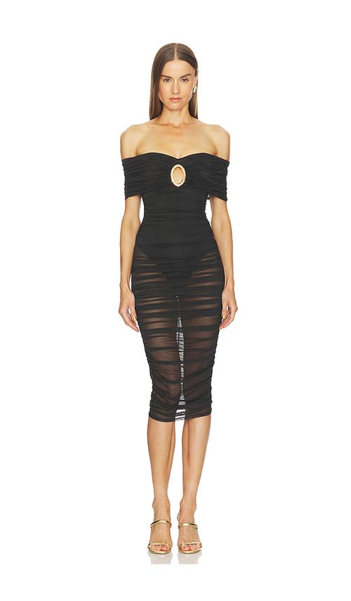 Michael Costello x REVOLVE Umanzor Midi Dress in Black. L. Also in XXS, XS, S