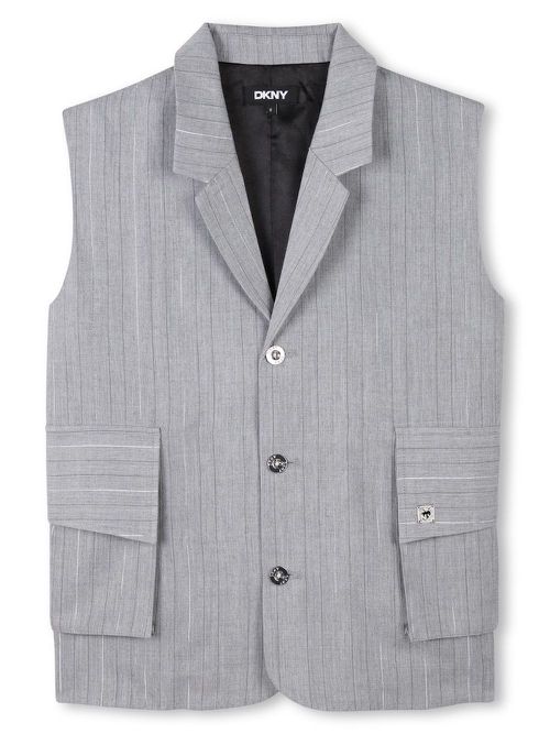 Metallic-thread striped vest - Grey