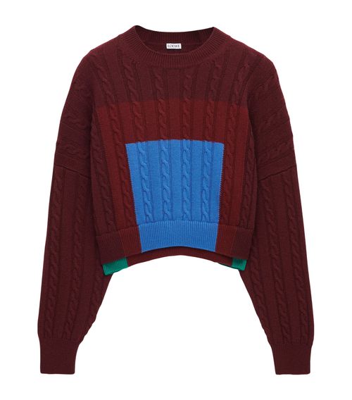 Wool Colour-Block Layered-Effect Sweater