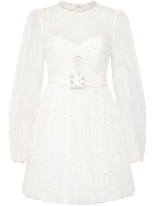 Mirabella crystal-embellished minidress - White