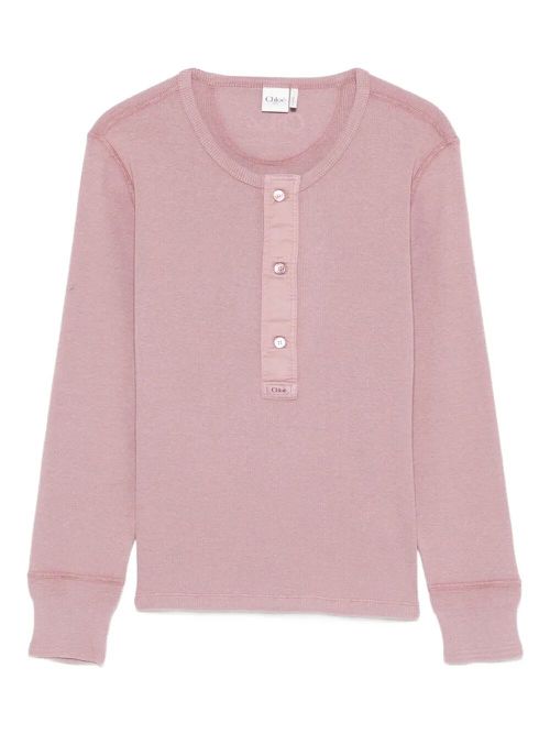 Fitted Henley Cotton Jersey Shirt