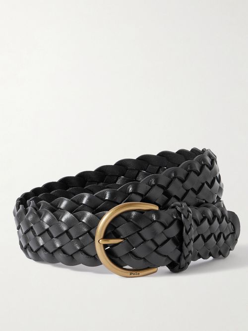 Braided Leather Belt - Black
