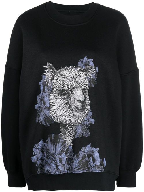 Graphic-print jumper - Black