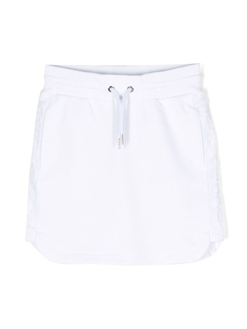 Logo-tape drawstring skirt - White