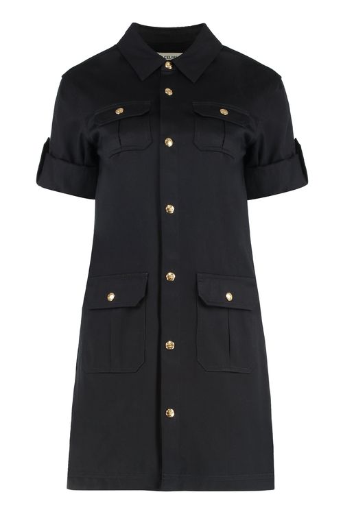 Chic Cotton Shirtdress with Gold-tone Buttons