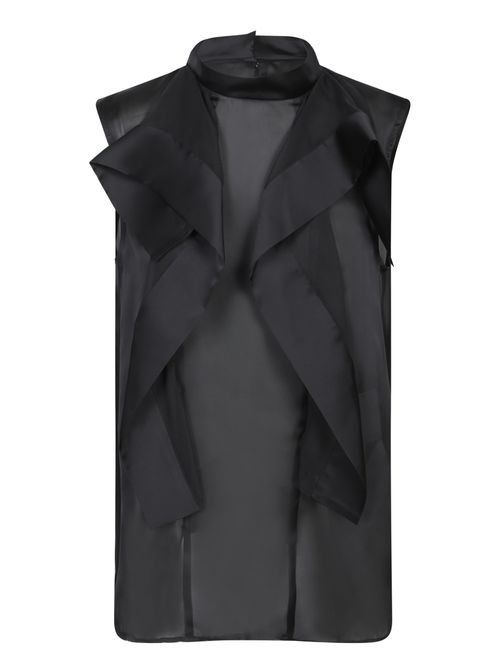 Black Chiffon Satin Calto Tank Top