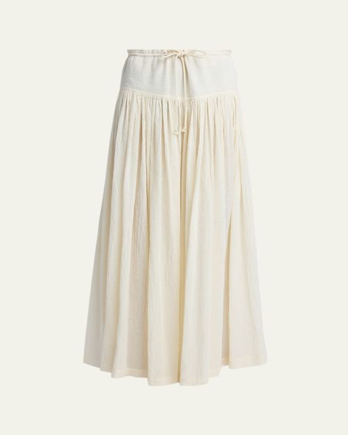 Berenice Cotton Gauze Wide-Leg Skirt Pants