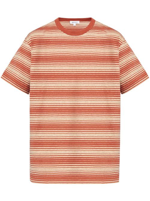 Striped cotton T-shirt - Orange