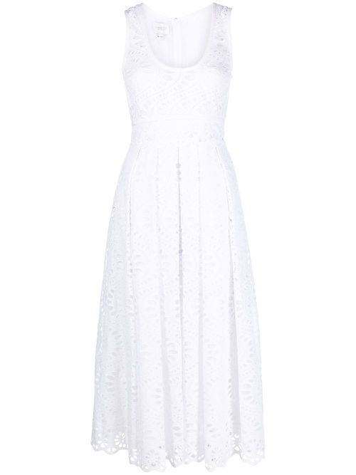 Open-knit midi dress - White