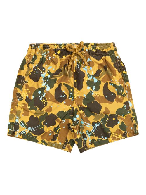Camouflage-pattern swim shorts - Neutrals