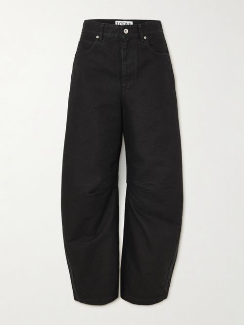 High-rise Barrel-leg Jeans - Black