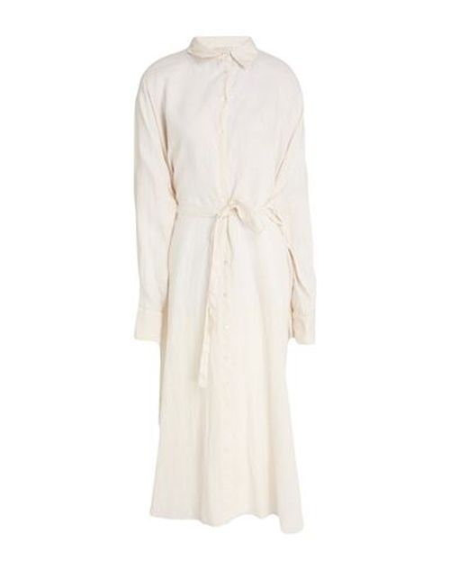 Woman Midi dress Beige Size 6 Linen