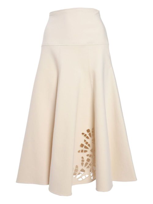 Fabiana Filippi guipure-detail midi skirt - Neutrals