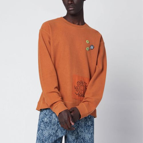 Brain Dead Earth-Tone Gargoyle Cotton Sweatshirt