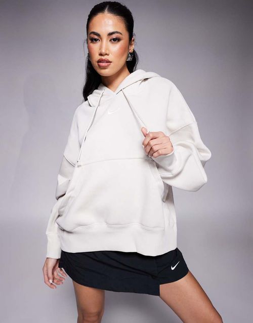 Phoenix Fleece super oversized hoodie in cream-White