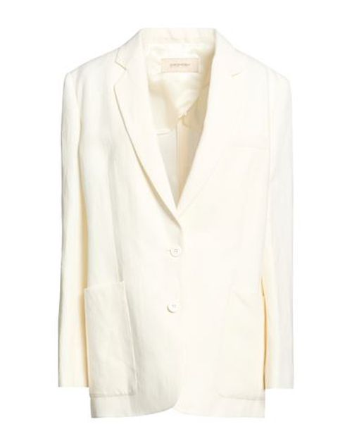 Woman Blazer Off white Size 12 Linen, Cotton