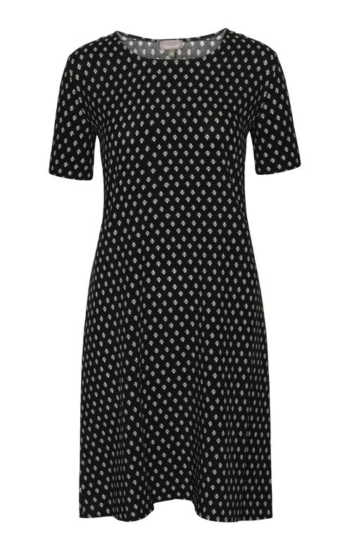 Ladies Print Dress, Black Print
