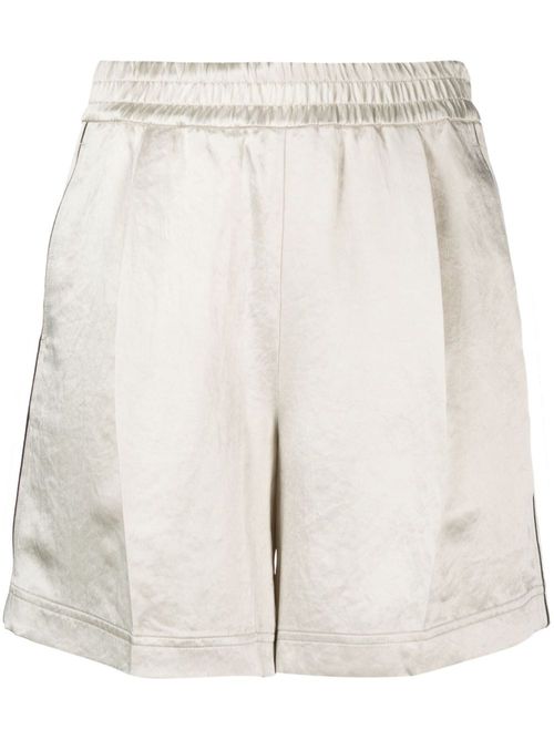 Satin-finish cotton shorts - Neutrals
