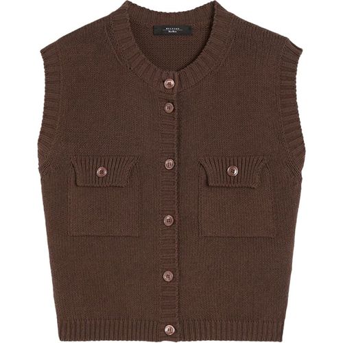 Weekend Maxmara Cotton-blend yarn gilet Chocolate