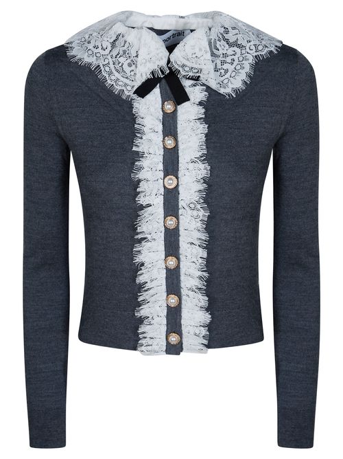 Chic Knit Cardigan with Statement Collar