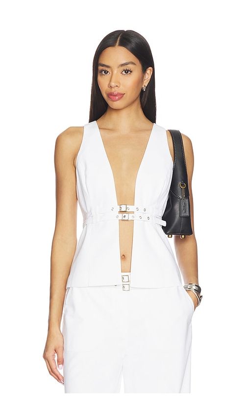 SEVEN WONDERS Zaylee Buckle Vest in White. - S also in XS, M
